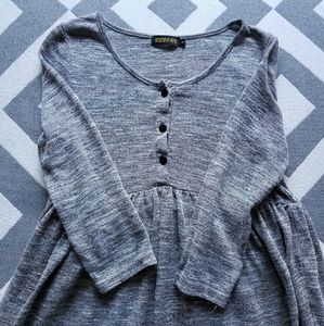Small gray/oatmeal woven button down dress